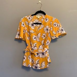 Floral Wrap Blouse